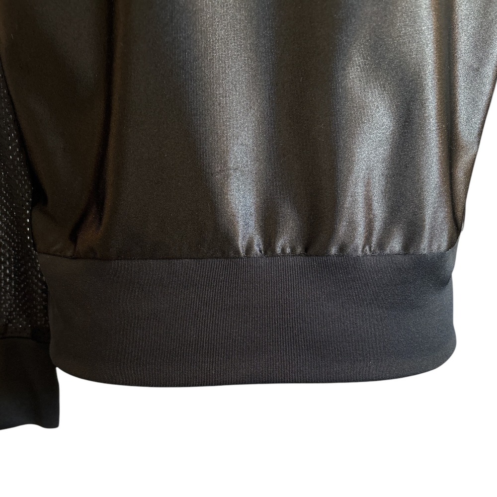 Vintage Converse All Star Track Jacket Full Zip Mesh Sleeve Black Women's Size S - Picture 7 of 14